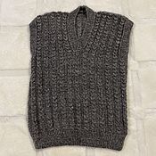 Мужская одежда handmade. Livemaster - original item Sleeveless knitted 100% wool. Handmade.