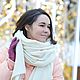 Шарф вязаный теплый Классика белый зимний. Шарфы. Анна Шункина Вяжу тепло Шарфы Шапки. Ярмарка Мастеров.  Фото №4