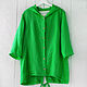Bright green cardigan jacket made of 100% linen. Jackets. etnoart. My Livemaster. Фото №5