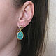 Turquoise earrings with druze agate 'Radiance'shiny earrings. Earrings. Irina Moro. My Livemaster. Фото №6
