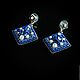 Blue color. Blue square earrings. Earrings. Elena Potsepnya Jewelry. Online shopping on My Livemaster.  Фото №2
