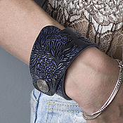Украшения handmade. Livemaster - original item Bracelet leather Purple-black. Handmade.