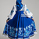 Russian folk costume ' Gzhel on blue'. Folk dresses. SLAVYANKA. My Livemaster. Фото №4