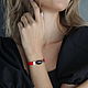 A bracelet with stones for wealth in black and red, Money magnet, Cheremshanka,  Фото №1