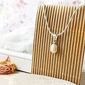 Украшения handmade. Livemaster - original item A Pearl pendant necklace natural pearl white. Handmade.