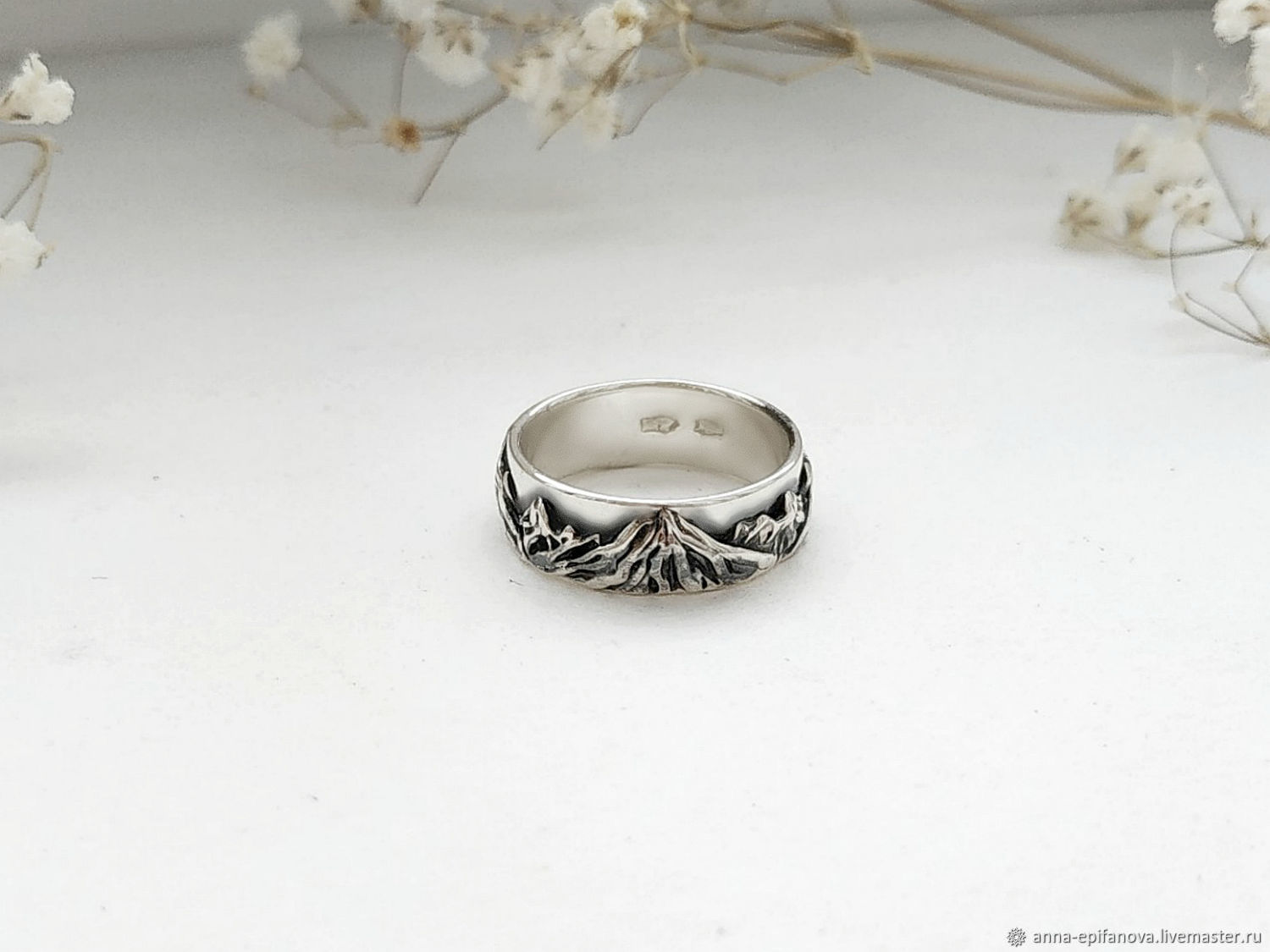 Ring 'Mountains' in silver with blackening (Ob11), Engagement rings, Chelyabinsk,  Фото №1