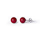 Stud earrings, 8 mm coral stud earrings. Art.№92. Stud earrings. TRUVELLA. Online shopping on My Livemaster.  Фото №2