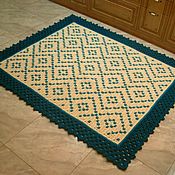 Для дома и интерьера handmade. Livemaster - original item Large rectangular carpet - palace knitted from a Lozenge cord. Handmade.