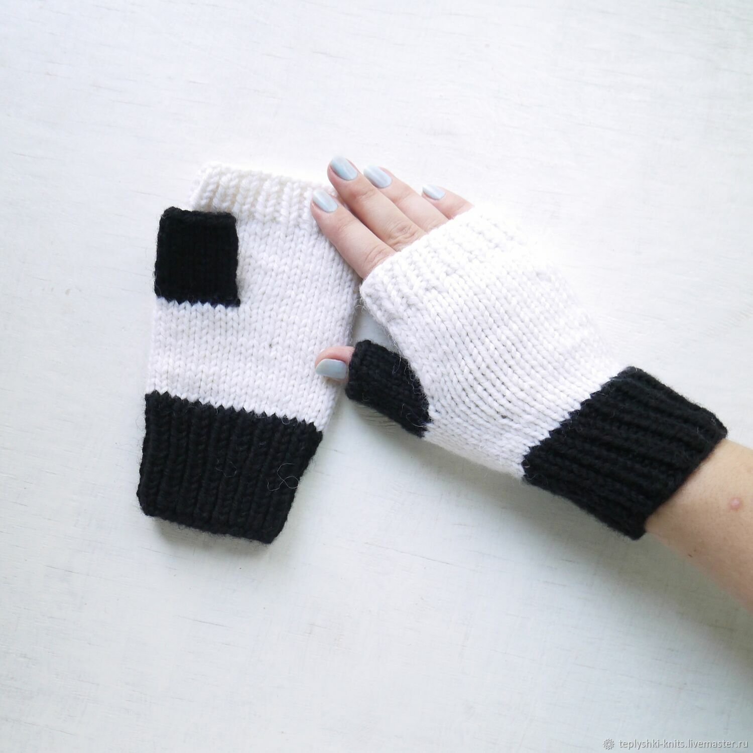 Митенки черно-белые в интернет-магазине на Ярмарке Мастеров | Митенки ...