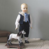 Куклы и игрушки handmade. Livemaster - original item Doll in antique style Boy with a horse. Handmade.