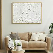 Картины и панно handmade. Livemaster - original item White painting in the style of minimalism. Panels made of fabric to order. Handmade.