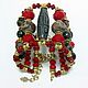 Двухрядный браслет и серьги из хрусталя и тибетского агата Дзи в восточном стиле.Уникальный дорогой подарок для стильных женщин и девушек.