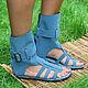 Greek High Sandals suede Blue Unisex. Sandals. Katorina Rukodelnica HandMadeButik. Online shopping on My Livemaster.  Фото №2