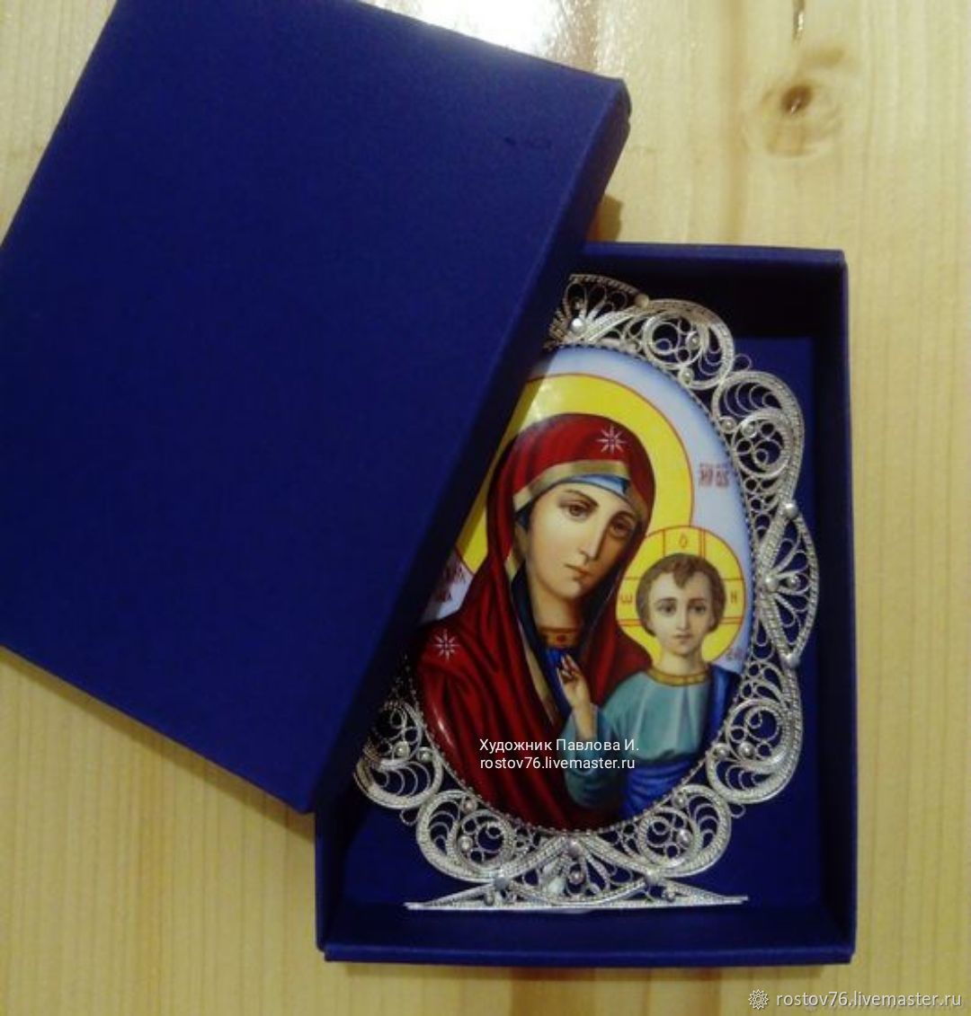 Икона "Казанская Пресвятая Богородица" финифть – заказать на Ярмарке ...