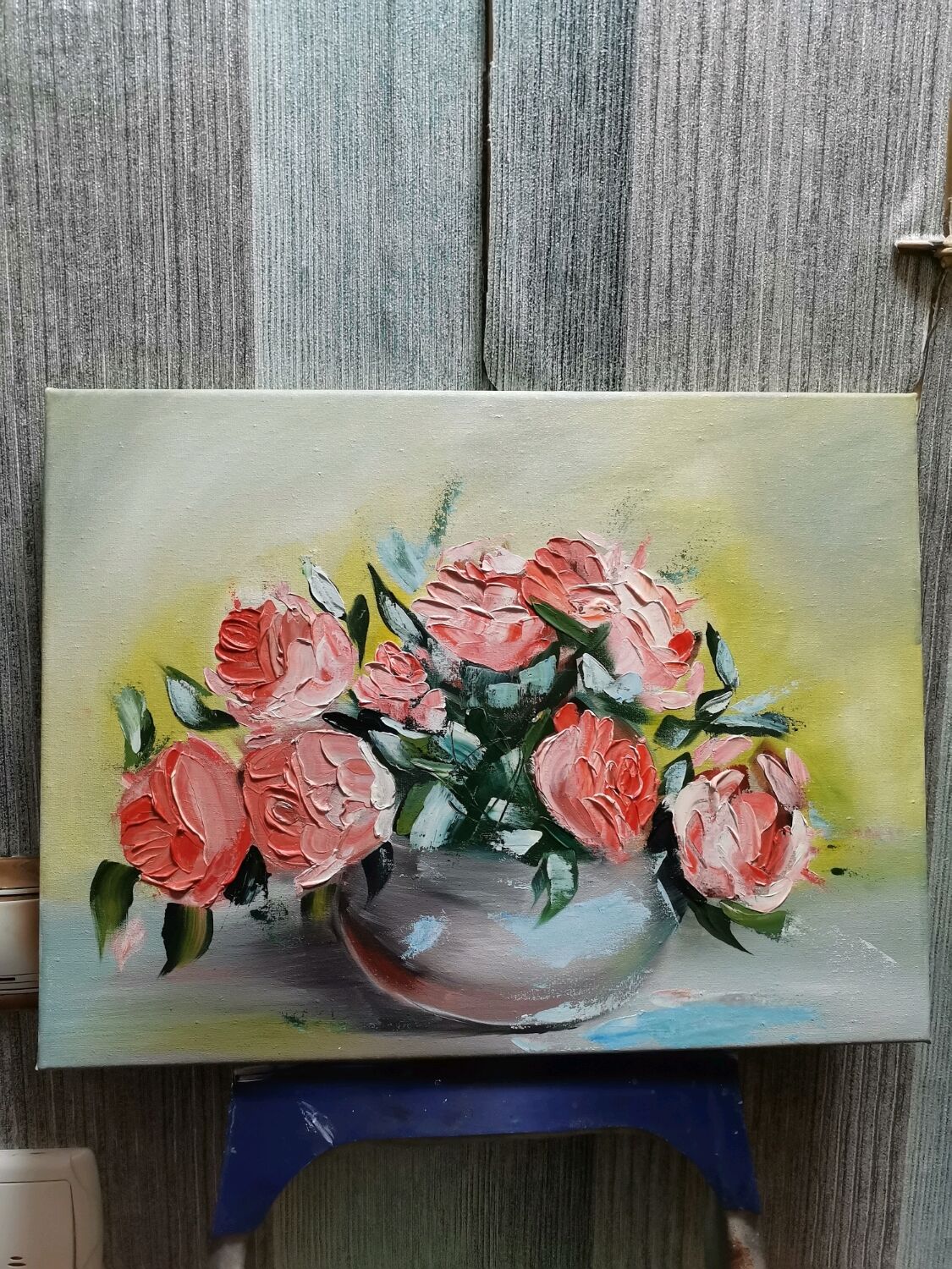 Картина маслом "Букет роз" – купить онлайн на Ярмарке Мастеров ...