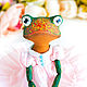 ❤❤❤ Лягушка кукла, жаба в подарок любимой. Куклы и пупсы. ❤❤❤КУКЛЫ❤БРОШИ❤ИГРУШКИ❤ Марина Эберт. Интернет-магазин Ярмарка Мастеров.  Фото №2