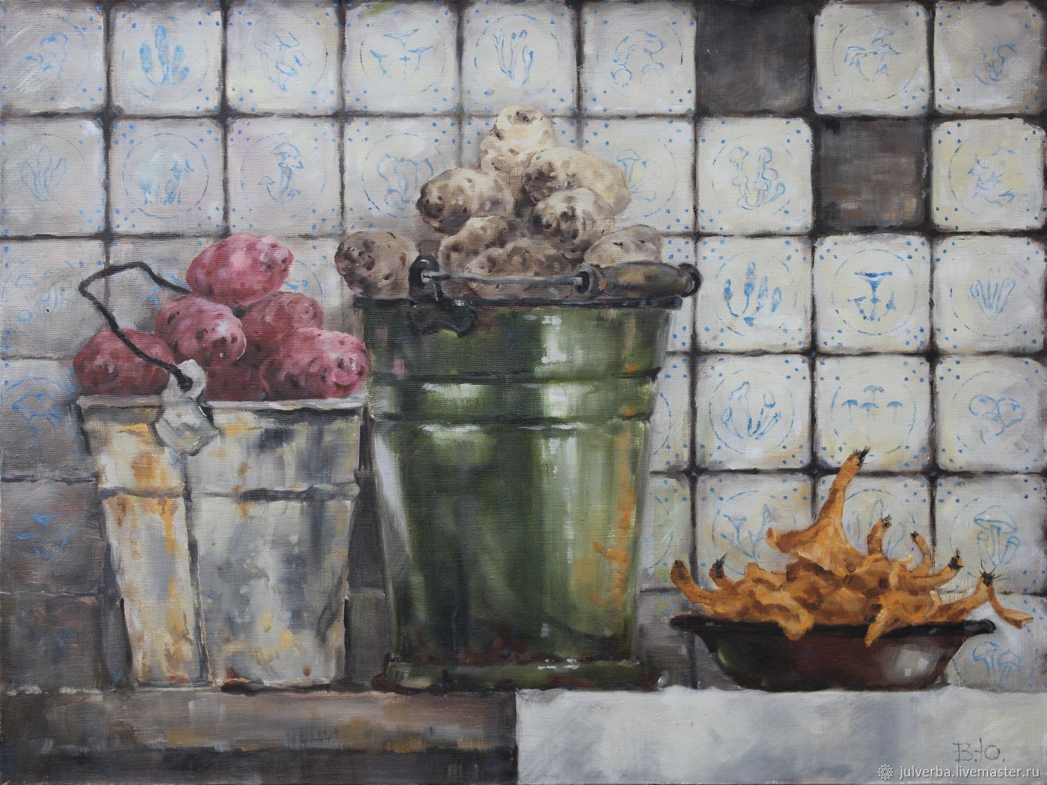 «Картофель с грибами», картина, холст/масло, Картины, Санкт-Петербург,  Фото №1