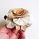 Elastic band for hair Rose Salmon flower made of leather rose on an elastic band. Scrunchy. De-Si-Re. Online shopping on My Livemaster.  Фото №2