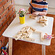 Детский стол, квадратный 60 х 60 см, деревянный, белый, Мебель для детской, Ставрополь,  Фото №1