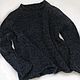 Fashionable calmer sweater, dark denim color, with a light melange, Jumpers, Balakovo,  Фото №1