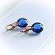 Order Earrings with blue Swiss Topaz in 18K rose gold. Solanda. Livemaster. . Earrings Фото №3