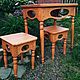 Table of solid cedar with stools Kitchen, Tables, Turochak,  Фото №1