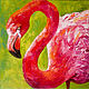 Oil Painting Flamingo Canvas 25 x 25 Pink Bird, Pictures, Ufa,  Фото №1