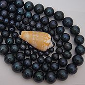 Материалы для творчества handmade. Livemaster - original item Natural black pearls with a blue tint Class AAA beads 5,5 mm. Handmade.