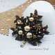 Order A set for making a brooch Sheet in black and gold with a master class. agraf. Livemaster. . Embroidery kits Фото №3