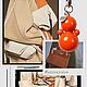 Кулон-подвеска «Неваляшка» в цвете Hermès. Подвеска. KOKOSHNIKI. Ярмарка Мастеров.  Фото №7