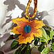 Leather pendant-leaf with agate. Pendants. Chezarr. Online shopping on My Livemaster.  Фото №2