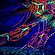 Luminous psychedelic canvas 'Cosmic monks gathering». Interior elements. Fractalika. My Livemaster. Фото №10
