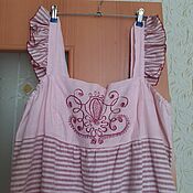 Одежда handmade. Livemaster - original item Linen sundress with embroidery. Handmade.