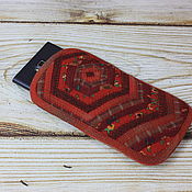 Сумки и аксессуары handmade. Livemaster - original item Phone Case, Patchwork Fabric, Quilted, Ethno, Red. Handmade.