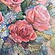 Watercolor 'Bouquet with roses' 28H38 cm. Pictures. kartinanatali. Online shopping on My Livemaster.  Фото №2
