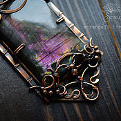 Украшения handmade. Livemaster - original item Copper pendant with labradorite - Necklace with labrador Purple Violet. Handmade.