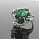 Order Jutropium ring with malachite made of 925 sterling silver PS0002. Sunny Silver. Livemaster. . Rings Фото №3