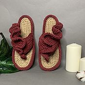 Обувь ручной работы handmade. Livemaster - original item Flip Flop Slippers. Women`s slates. Handmade.