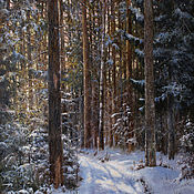 Картины и панно handmade. Livemaster - original item Painting - In the winter forest. Handmade.
