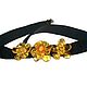 Chalker amber flower black choker with the colors of natural stone, Chokers, Kaliningrad,  Фото №1