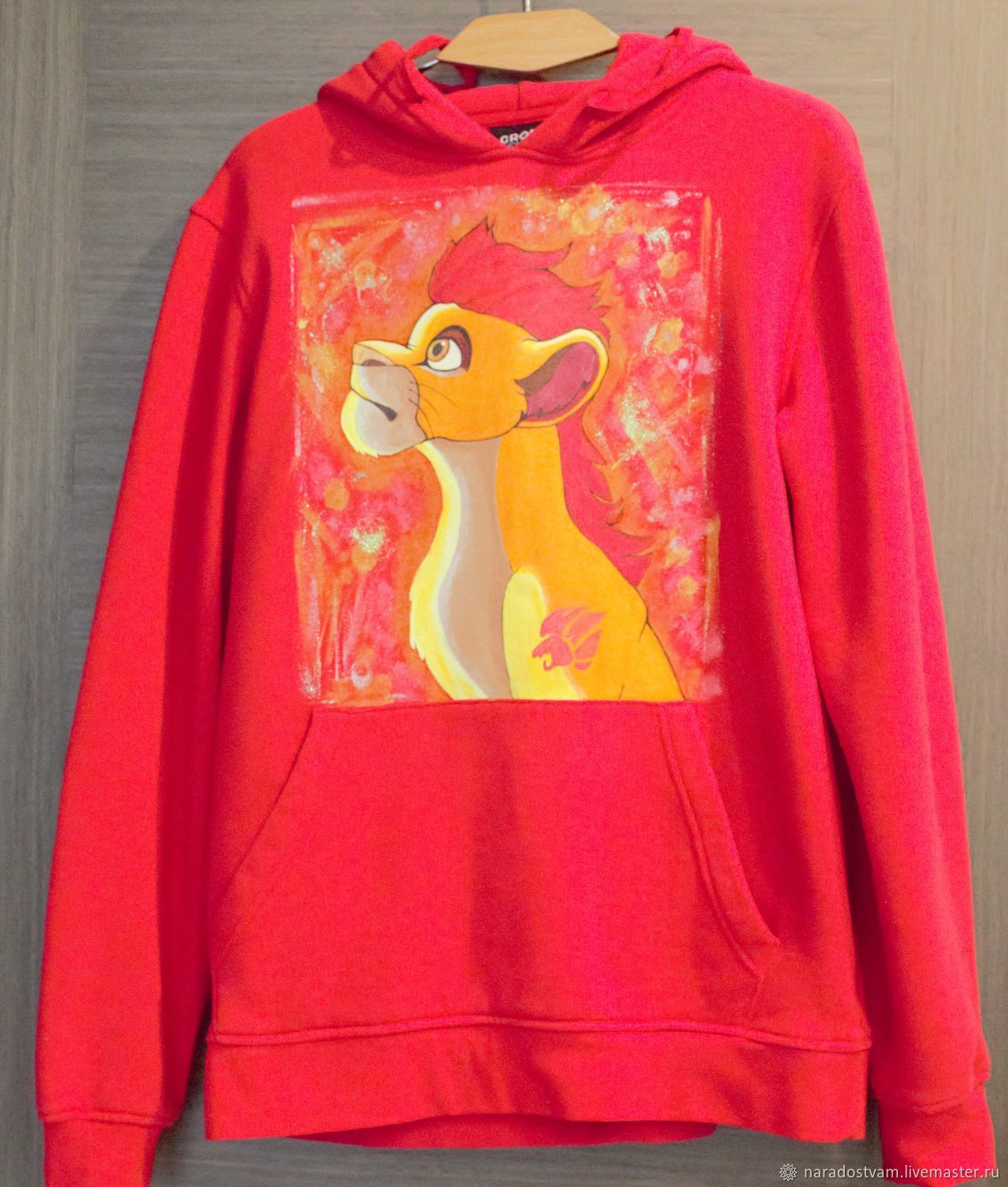Sweatshirt with hand-painted lion, Sweatshirts, Protvino,  Фото №1