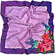 Silk satin Batik scarf 'Hummingbird' Lilac, Shawls1, Kislovodsk,  Фото №1