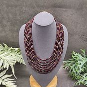 Украшения handmade. Livemaster - original item Natural garnet multi-row garnet necklace. Handmade.