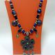 Necklaces, ethnic beads made from natural stones in the Eastern style. The decoration of lapis lazuli is a talisman attracts luck and love. Handmade ethnic necklace.