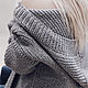 Cardigan grey with a hood. Coats. SHAPAR - knitting clothes. Online shopping on My Livemaster.  Фото №2