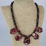 Украшения handmade. Livemaster - original item Necklace with pendants made of stones (bronzite, pyrite, variscite). Handmade.