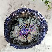 Интерьерная композиция для дома, камина, голубые кристаллы