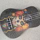 Укулеле "Санта Муэрте" гавайская гитара. Укулеле (гавайская гитара). Guitar & Ukulele art Studio. Ярмарка Мастеров.  Фото №4