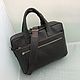 Men's business leather bag 'Charlston' (Dark brown). Men\'s bag. DragonBags - Men's accessories. My Livemaster. Фото №6