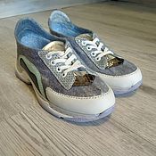 Обувь ручной работы handmade. Livemaster - original item Felted leather sneakers. Handmade.